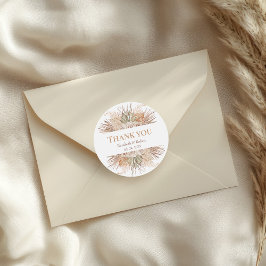 Boho Pampas Garden Wedding Tack Sticker Runt Klistermärke