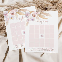 Boho pampas gräs baby bingo