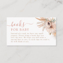 Boho Pampas Gräs Baby Shower Böcker För Bebis