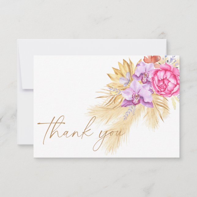 Boho pampas-gräs - Babydusch tack (Framsida)