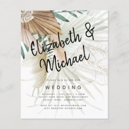 BOHO Pampas Gräs Beige Grön Terrakotta Bröllop Flygblad