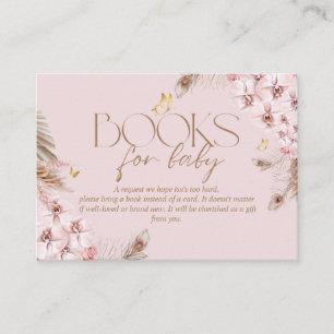 Boho Pampas Gräs Böcker för Baby Baby Shower Tilläggskort