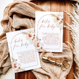 Boho Pampas Gräs Böcker för Bebis Begär Kort