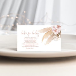 Boho pampas gräs böcker för bebis biljett inhägnad tilläggskort