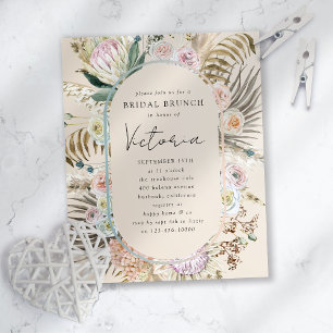 Boho Pampas Gräs Bröllopsbrunch Inbjudan