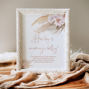 Boho pampas gräs hur stort är mamma Bebelly-spelet Poster