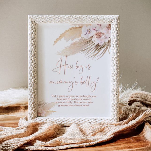 Boho pampas gräs hur stort är mamma Bebelly-spelet Poster (Skapare uppladdad)