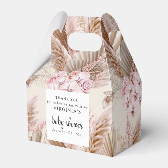 Boho pampas-gräs neutralt Cream Arch-förråd Presentaskar (Framsidan Sidan)