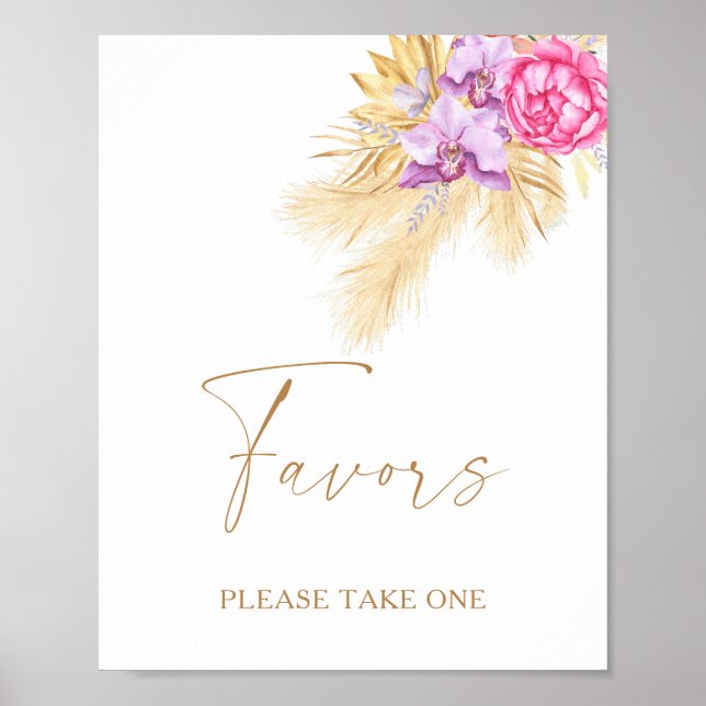 Boho pampas-gräs - var snäll och ta en poster (Framsidan)