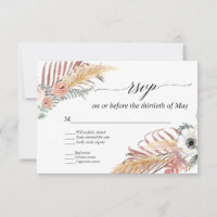 Boho Pampas Gräs Vit Blommig Tropisk Palm RSVP