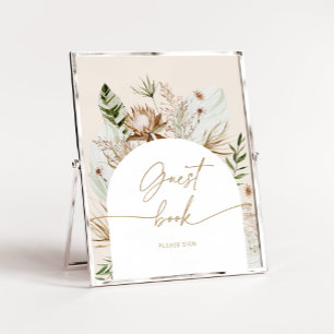 Boho pampas-gräset poster gästen bok