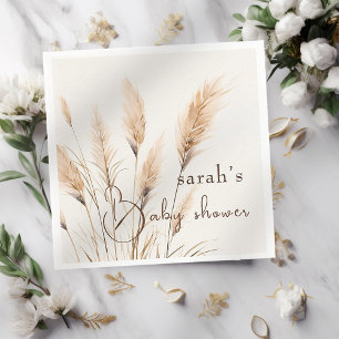 boho Pampas-gräsklipp Babydusch Pappersservett