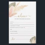 Boho  Pampas Grass Advice for Bride Card<br><div class="desc">Boho  Pampas Grass-rådgivning för bridkortet</div>