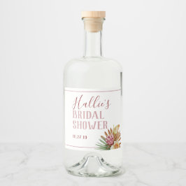 Boho Pampas Grass Anpassningsbar Spritflaskor Etikett