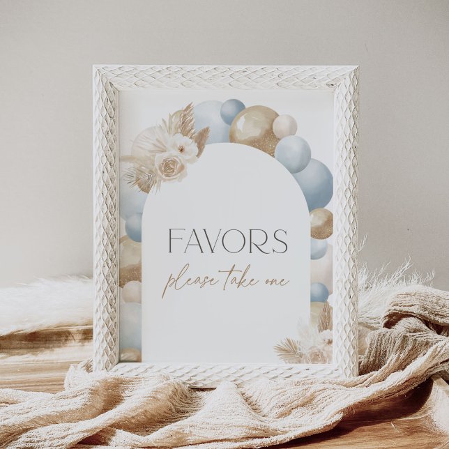 Boho Pampas Grass Arch Baby Shower-favoritskylt Poster (Skapare uppladdad)