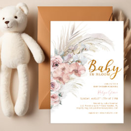 Boho Pampas Grass Baby i Bloom Shower-inbjudan Inbjudningar