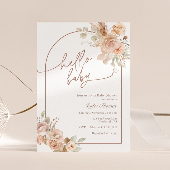 Boho Pampas Grass Baby Shower Arch Inbjudningar (Skapare uppladdad)