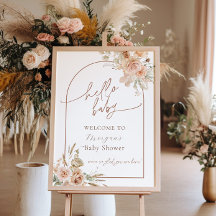 Boho Pampas Grass Baby Shower Arch Välkommen