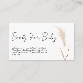 Boho Pampas Grass Baby Shower Book Request Tilläggskort