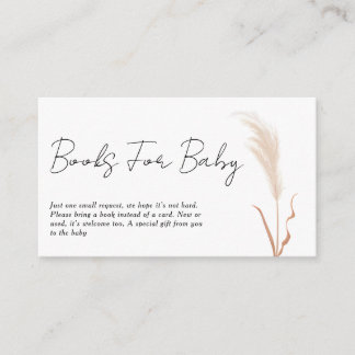 Boho Pampas Grass Baby Shower Book Request Tilläggskort