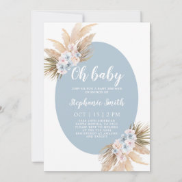 Boho Pampas Grass Baby Shower Boy-inbjudan Inbjudningar