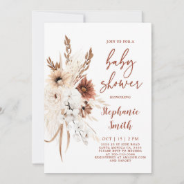 Boho Pampas Grass Baby Shower-inbjudan Inbjudningar