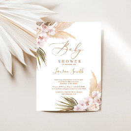 Boho pampas Grass Baby Shower Inbjudningar