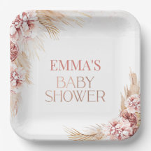 Boho Pampas Grass Baby Shower Papper