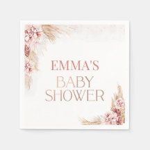 Boho Pampas Grass Baby Shower Papper