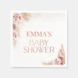Boho Pampas Grass Baby Shower Papper Pappersservett