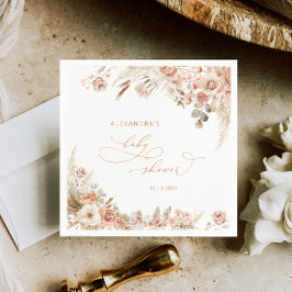 Boho Pampas Grass Baby Shower Pappersservett