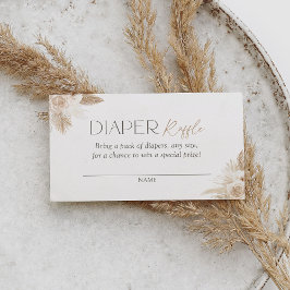 Boho Pampas Grass Baby Shower Raffle Biljett Tilläggskort