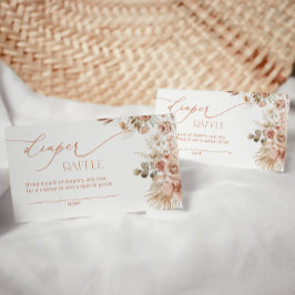 Boho Pampas Grass Baby Shower Raffle Biljett Tilläggskort