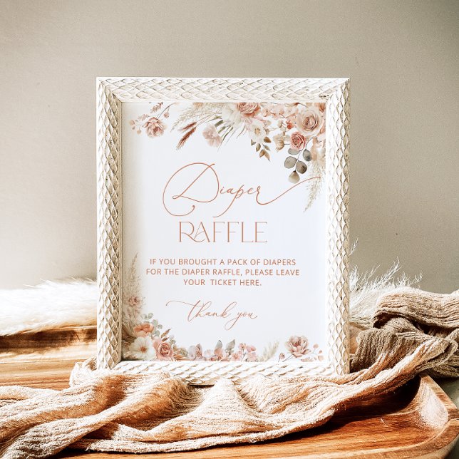 Boho Pampas Grass Baby Shower Raffle Poster (Skapare uppladdad)