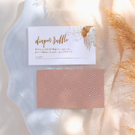 Boho Pampas Grass Baby Shower Raffle Tilläggskort