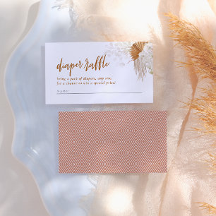 Boho Pampas Grass Baby Shower Raffle Tilläggskort