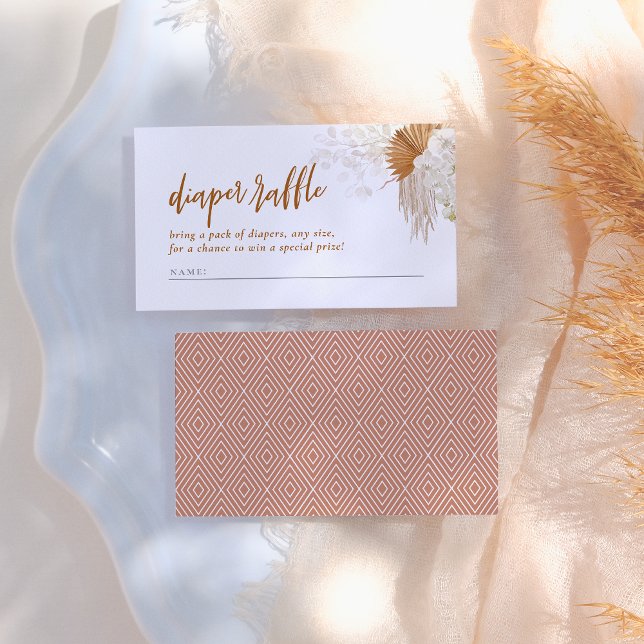 Boho Pampas Grass Baby Shower Raffle Tilläggskort (Skapare uppladdad)