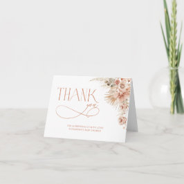 Boho Pampas Grass Baby Shower - tack för ditt kort