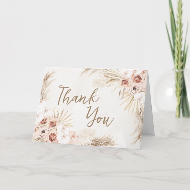 Boho Pampas Grass Baby Shower Tack Kort (Framsida)