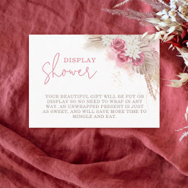 Boho Pampas Grass Baby Shower Visning Shower Tilläggskort