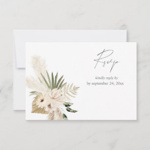 Boho Pampas Grass & Beige Blommigt med Meal OSA Ca Kort