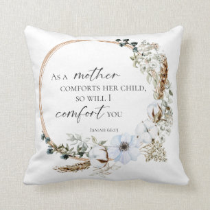 Boho Pampas Grass Bible Verse Gud kommer att tröst Kudde