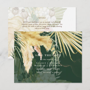 BOHO Pampas Grass Blommigt Bröllop spara datum Pos Vykort