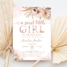Boho Pampas Grass Blommigt Desert Girl Baby Shower