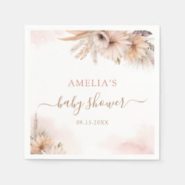 Boho Pampas Grass Blommigt Desert Girl Baby Shower Pappersservett