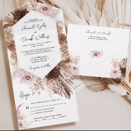 Boho Pampas Grass Blommigt med OSA Bröllop