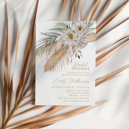 Boho Pampas Grass & Blommigt Möhippa Inbjudningar