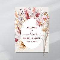 Boho Pampas Grass Blommigt Möhippa Välkommen