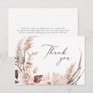 Boho Pampas Grass Blommigt Torkade blommor Bröllop Tack Kort