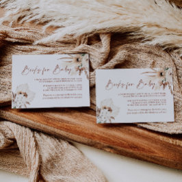 Boho Pampas Grass Bokar för Baby Card Anteckningskort